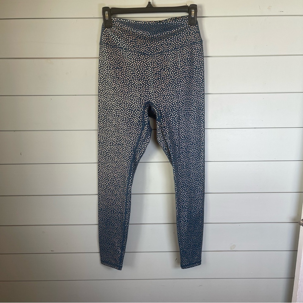 Buff Bunny‎ collection gold polka dot blue leggings women's size medium
